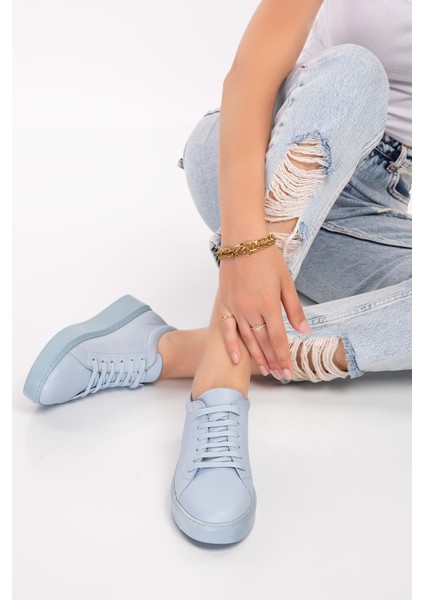 Hakiki Deri Anatomik Taban Spor Ayakkabı ELL.6839 - Bebe Mavi - 40 Bebe Mavi indirimleri