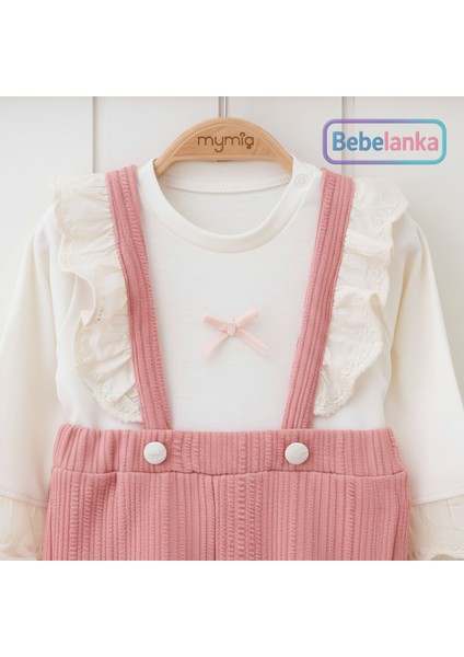 Kız Çocuk Fırfır Detaylı Askılı Pantolonlu 2'li Takım 195191 fiyatları