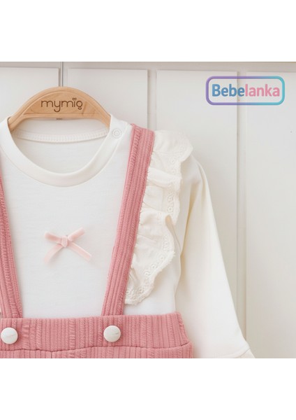 Kız Çocuk Fırfır Detaylı Askılı Pantolonlu 2'li Takım 195191 modelleri