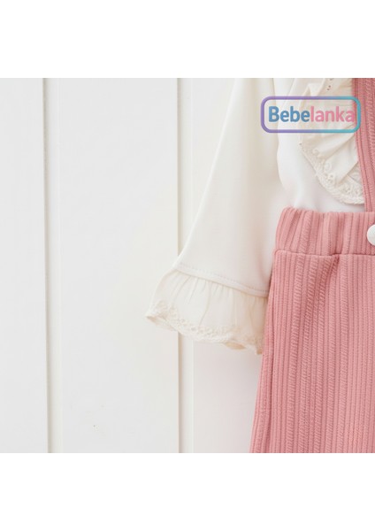 Kız Çocuk Fırfır Detaylı Askılı Pantolonlu 2'li Takım 195191 fırsatları