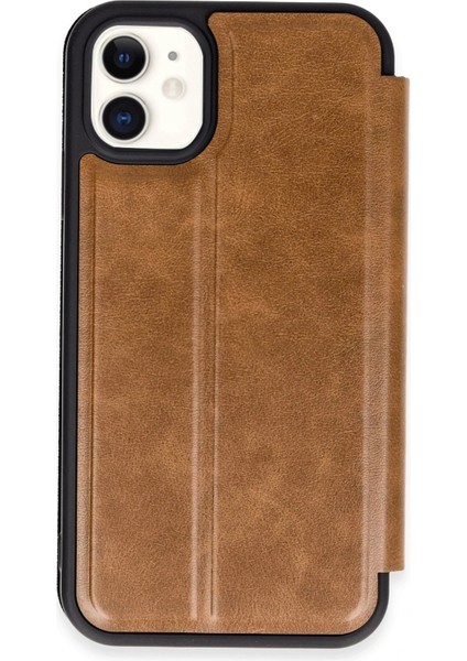 MYT09 iPhone 11 Kılıf Flip Cover - Taba