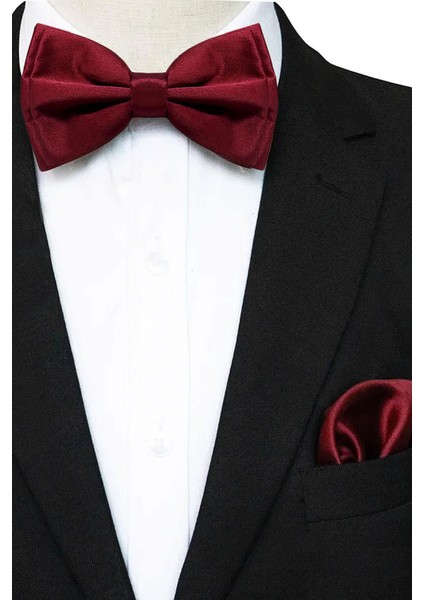 Bordo Ayarlanabilir Saten Çocuk Papyon ve Mendil Seti fiyatları