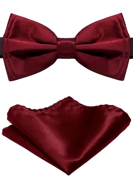 Bordo Ayarlanabilir Saten Çocuk Papyon ve Mendil Seti modelleri