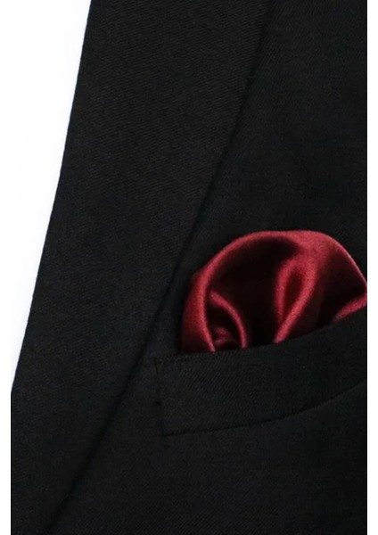 Bordo Ayarlanabilir Saten Çocuk Papyon ve Mendil Seti