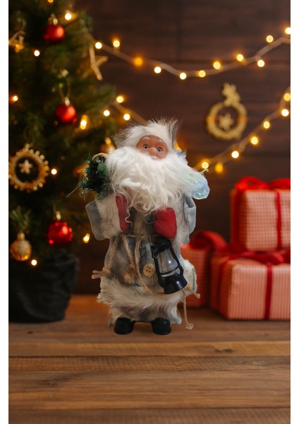 Renkli 25 cm Noel Baba Hareketli Işıklı Müzikli Figür modelleri