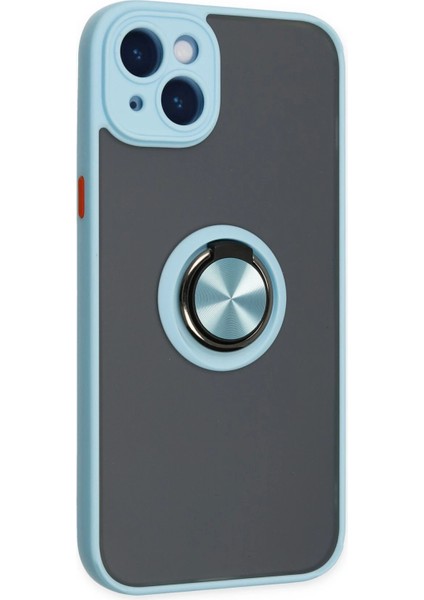 MYT09 iPhone 14 Kılıf Montreal Yüzüklü Silikon Kapak - Buz Mavi fiyatları