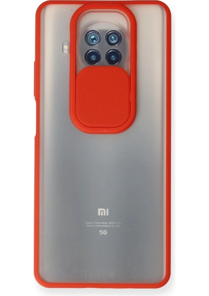 MYT09 Xiaomi Mi 10T Lite Kılıf Palm Buzlu Kamera Sürgülü Silikon - Kırmızı