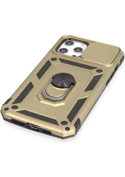 MYT09 iPhone 12 Pro Max Kılıf Pars Lens Yüzüklü Silikon - Gold fırsatları
