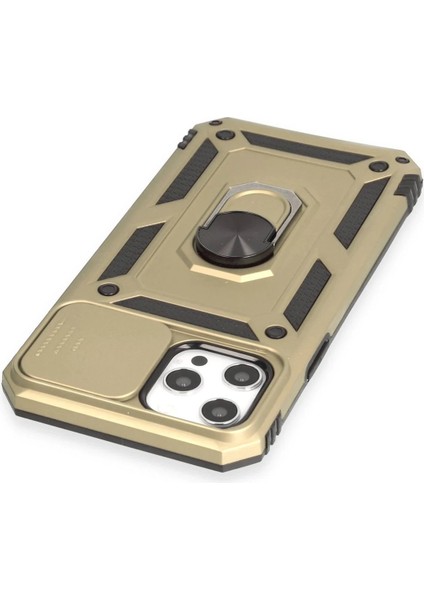 MYT09 iPhone 12 Pro Max Kılıf Pars Lens Yüzüklü Silikon - Gold indirimleri