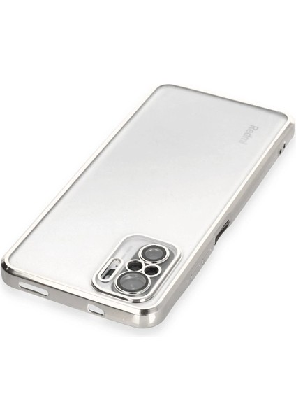 MYT09 Xiaomi Redmi Note 10 Kılıf Lensli Silikon - Gümüş modelleri