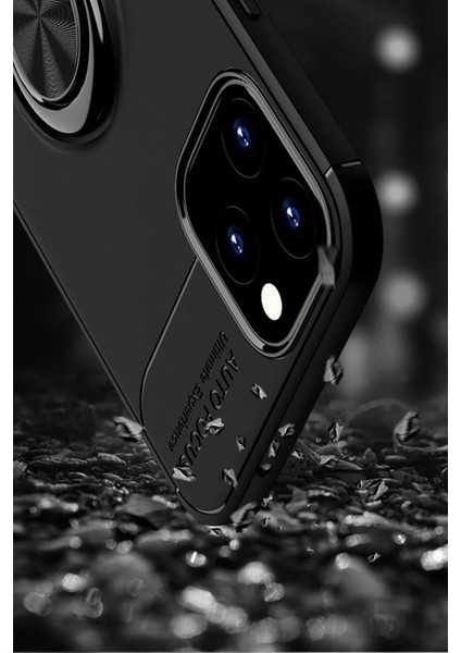 MYT09 iPhone 12 Kılıf Range Yüzüklü Silikon - Kırmızı