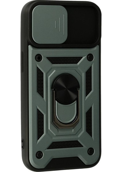 MYT09 iPhone 13 Kılıf Pars Lens Yüzüklü Silikon - Yeşil fiyatları