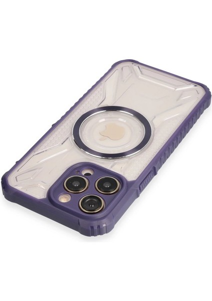 MYT09 iPhone 14 Pro Kılıf Prag Magneticsafe Kapak - Derin Mor modelleri