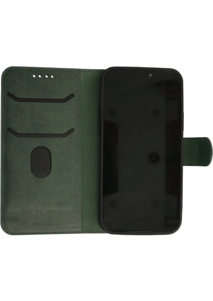 MYT09 iPhone 13 Pro Max Kılıf Trend S Plus Kapaklı Kılıf - Yeşil fırsatları