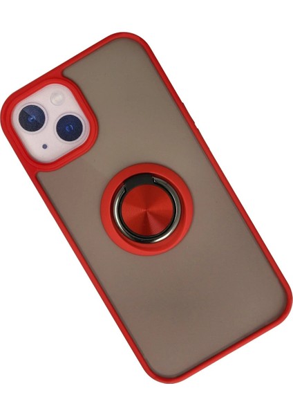MYT09 iPhone 15 Kılıf Montreal Yüzüklü Silikon Kapak - Kırmızı fiyatları