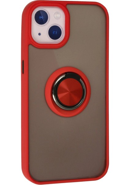 MYT09 iPhone 15 Kılıf Montreal Yüzüklü Silikon Kapak - Kırmızı modelleri