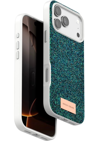 MYT09 Apple iPhone 17 Pro Bright Simli Kapak - Koyu Yeşil