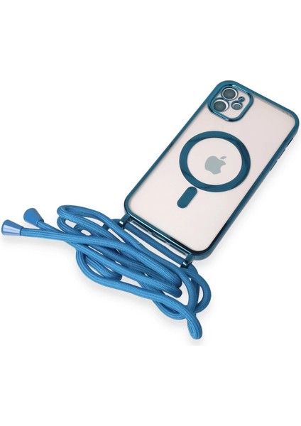 MYT09 iPhone 11 Kılıf Divo Lazer Askılı Magsafe Kapak - Sierra Blue
