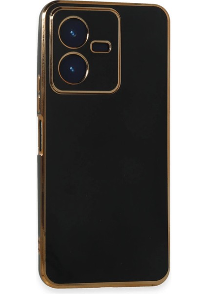 MYT09 Vivo Y22 2022 Kılıf Volet Silikon - Siyah