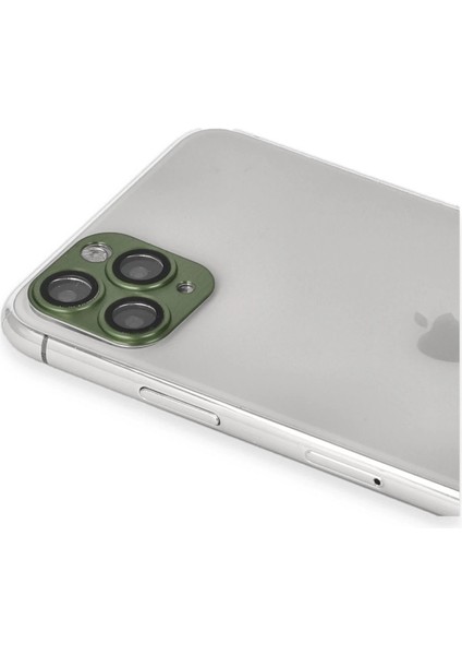 MYT09 iPhone 11 Pro Max Pers Alüminyum Kamera Lens - Yeşil modelleri
