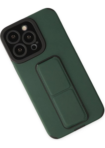 MYT09 iPhone 14 Pro Kılıf Mega Standlı Silikon - Yeşil fiyatları