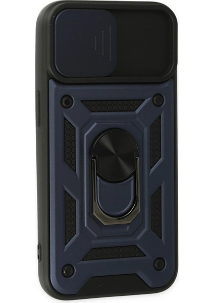 MYT09 iPhone 14 Kılıf Pars Lens Yüzüklü Silikon - Lacivert fiyatları