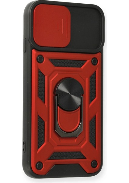 MYT09 iPhone 7 Kılıf Pars Lens Yüzüklü Silikon - Kırmızı fiyatları