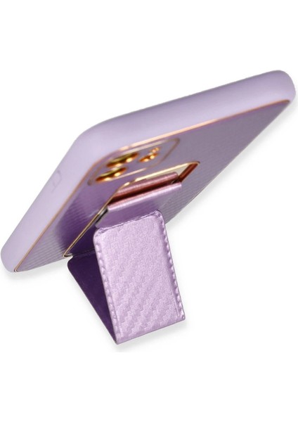 MYT09 iPhone 12 Kılıf Coco Karbon Standlı Kapak - Mor fırsatları