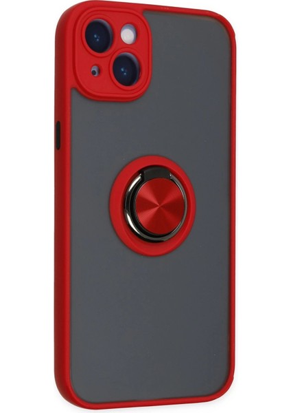 MYT09 iPhone 14 Kılıf Montreal Yüzüklü Silikon Kapak - Kırmızı fiyatları