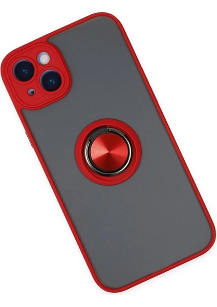 MYT09 iPhone 14 Kılıf Montreal Yüzüklü Silikon Kapak - Kırmızı modelleri