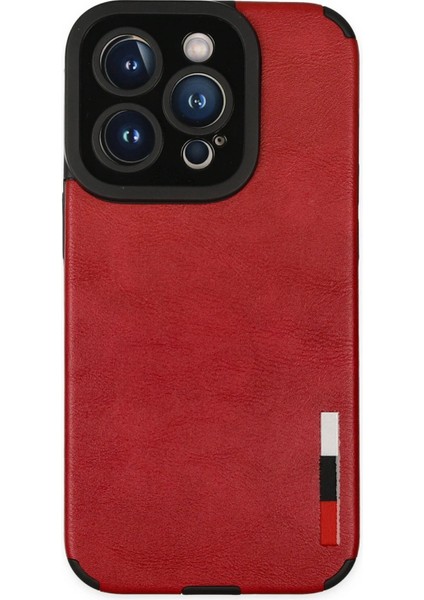 MYT09 iPhone 14 Pro Kılıf Loop Deri Silikon - Kırmızı