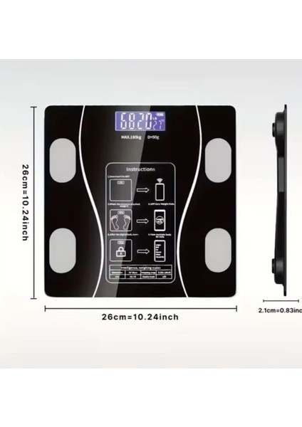 Dijital Tartı, Baskül, Yağ Su Kas Vücut Kitle Endeksi Kilo Ölçer Tartı fiyatları