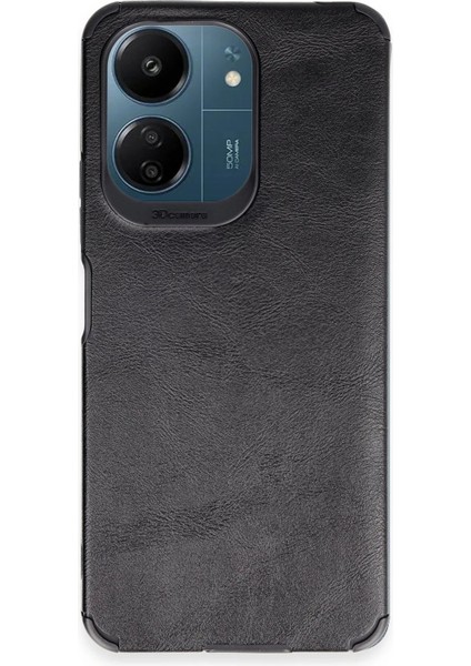MYT09 Xiaomi Redmi 13C Kılıf Loop Deri Silikon - Siyah