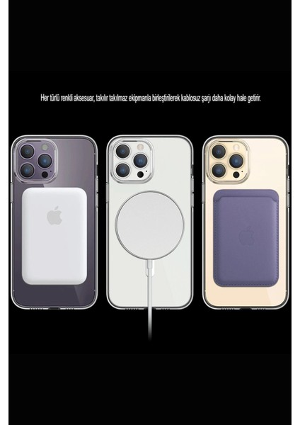 MYT09 iPhone 15 Pro Max Kılıf Tron Şeffaf Magsafe Kapak - Şeffaf