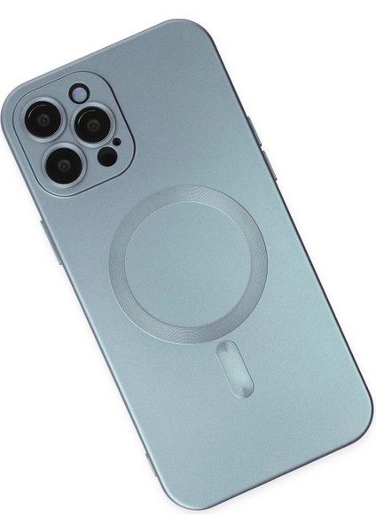 MYT09 iPhone 12 Pro Max Kılıf Moshi Lens Magneticsafe Silikon - Sierra Blue modelleri