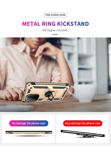 MYT09 Xiaomi Poco F3 Kılıf Sofya Yüzüklü Silikon Kapak - Gold fırsatları