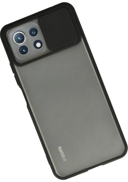 MYT09 Xiaomi Mi 11 Lite Kılıf Palm Buzlu Kamera Sürgülü Silikon - Siyah modelleri