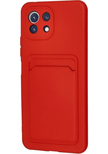MYT09 Xiaomi Mi 11 Lite Kılıf Kelvin Kartvizitli Silikon - Kırmızı modelleri