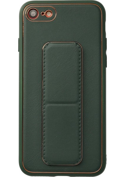 MYT09 iPhone 7 Kılıf Coco Deri Standlı Kapak - Yeşil
