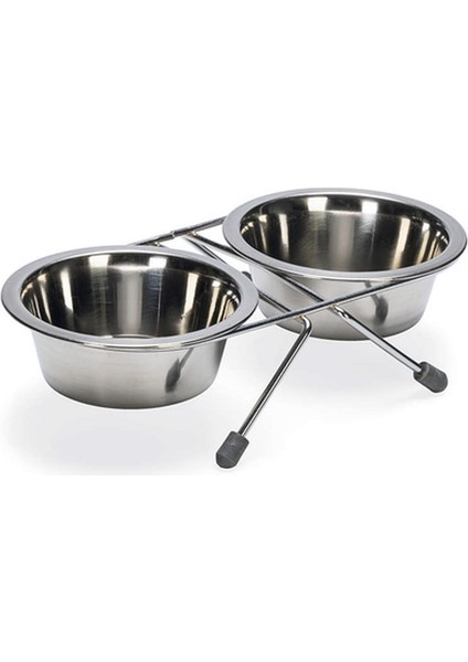 Mtxdpn Beeztees Köpek Ikili Mama Su Kabı, Paslanmaz Çelik, 11CM, 2X180ML fiyatları
