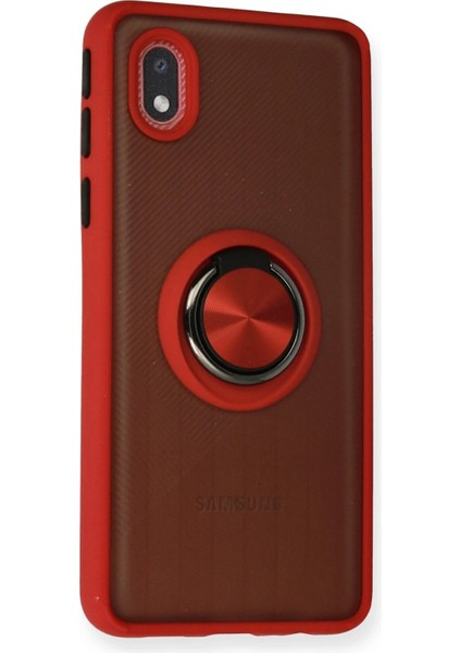 MYT09 Samsung Galaxy A01 Core Kılıf Montreal Yüzüklü Silikon Kapak - Kırmızı fiyatları