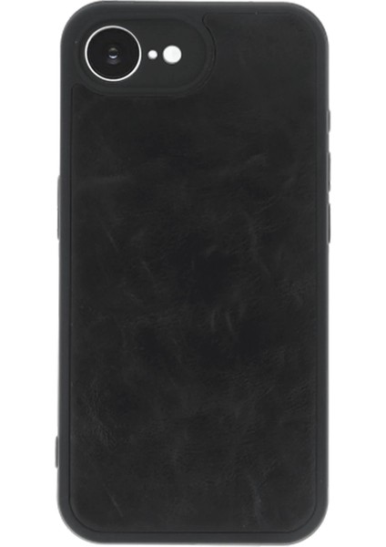 MYT09 iPhone 16E Kılıf Aras Deri Kapak - Siyah