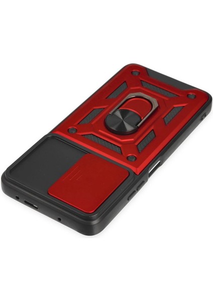 MYT09 Xiaomi Poco X3 Gt Kılıf Pars Lens Yüzüklü Silikon - Kırmızı fırsatları