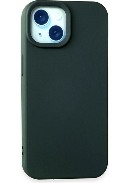 MYT09 iPhone 15 Kılıf Nano Içi Kadife Silikon - Koyu Yeşil