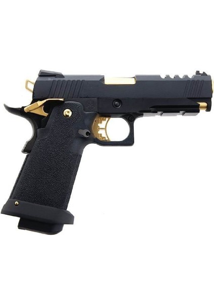 Aw HX2711 4.3" Hi-Capa Slide Cut Compact Black & Gold Gbb Airsoft Tabanca