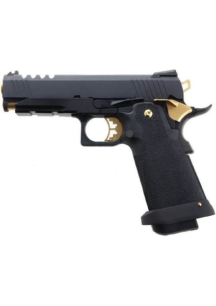 Aw HX2711 4.3" Hi-Capa Slide Cut Compact Black & Gold Gbb Airsoft Tabanca modelleri