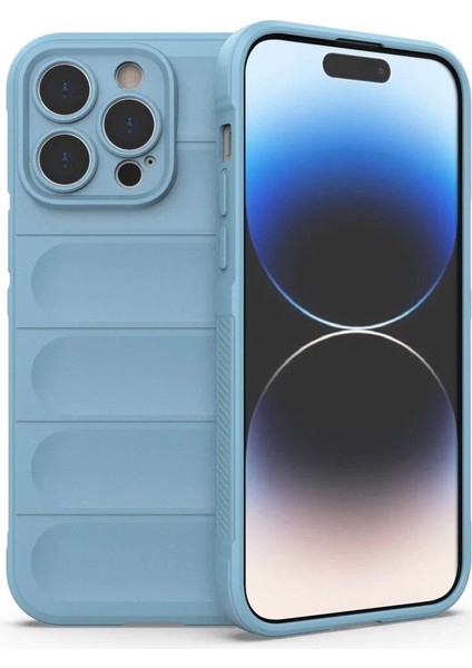 MYT09 iPhone 15 Pro Kılıf Optimum Silikon - Sky Blue