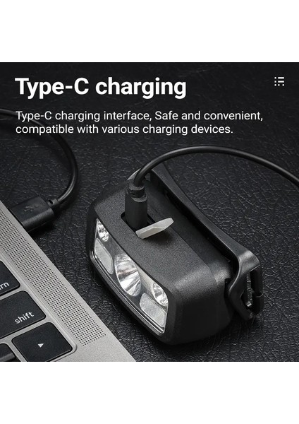 Hs-43 Sensörlü Şarjlı Type-C Çok Amaçlı Kırmızı Işıklı Kafa Lambası fırsatları