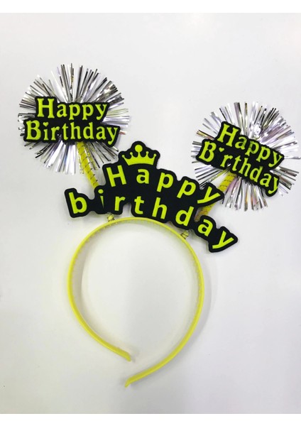 Happy Birthday Neon Renk Doğum Günü Tacı 12 Adet fiyatları