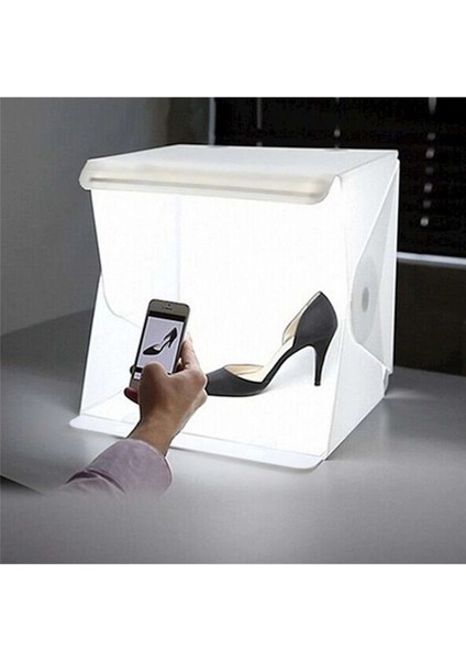 20 x 20 cm Profesyonel Stüdyo LED Işıklı Çift Sıra Ürün Fotoğraf Çekim Çadırı fiyatları